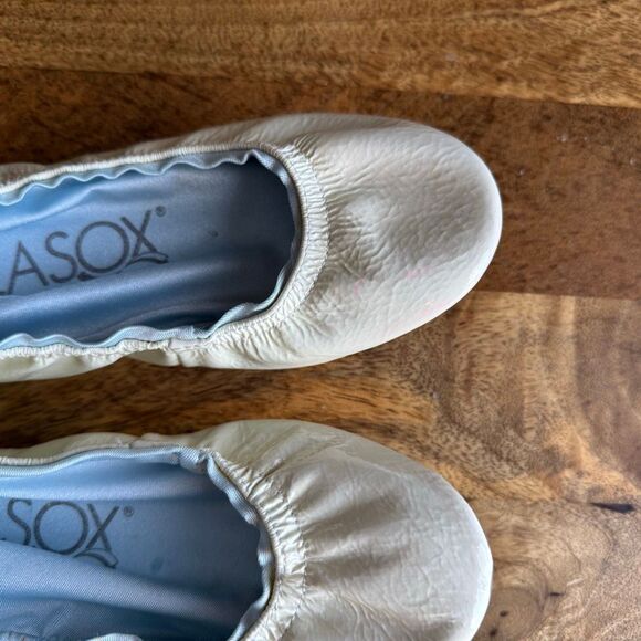 Ballasox by Corso Como White Patent Leather Ballet Flats Size 8 White Cream - Picture 4 of 6